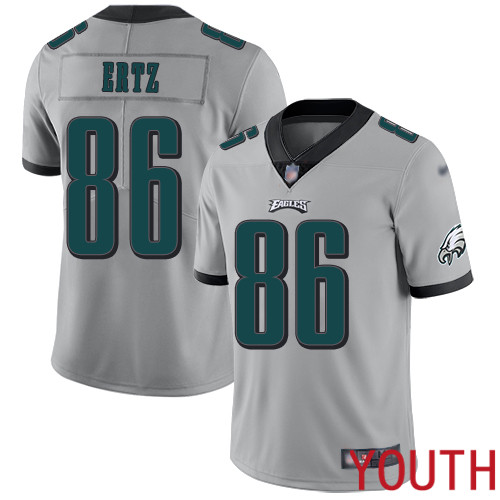Youth Philadelphia Eagles #86 Zach Ertz Limited Silver Inverted Legend NFL Jersey Football->youth nfl jersey->Youth Jersey